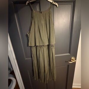 Olive Green Sleeveless Dress